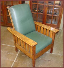 L. & J. G. Stickley Original Morris Chair with Slats under each arm.